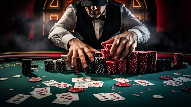 Studio live dealer kasino vegas4d dengan multi-camera